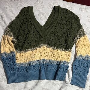 POL Multicolor Crochet Women's Sweater